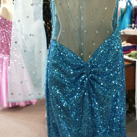 Karishma One Shoulder Sequin Front Slit Dress - Picture 6 of 8